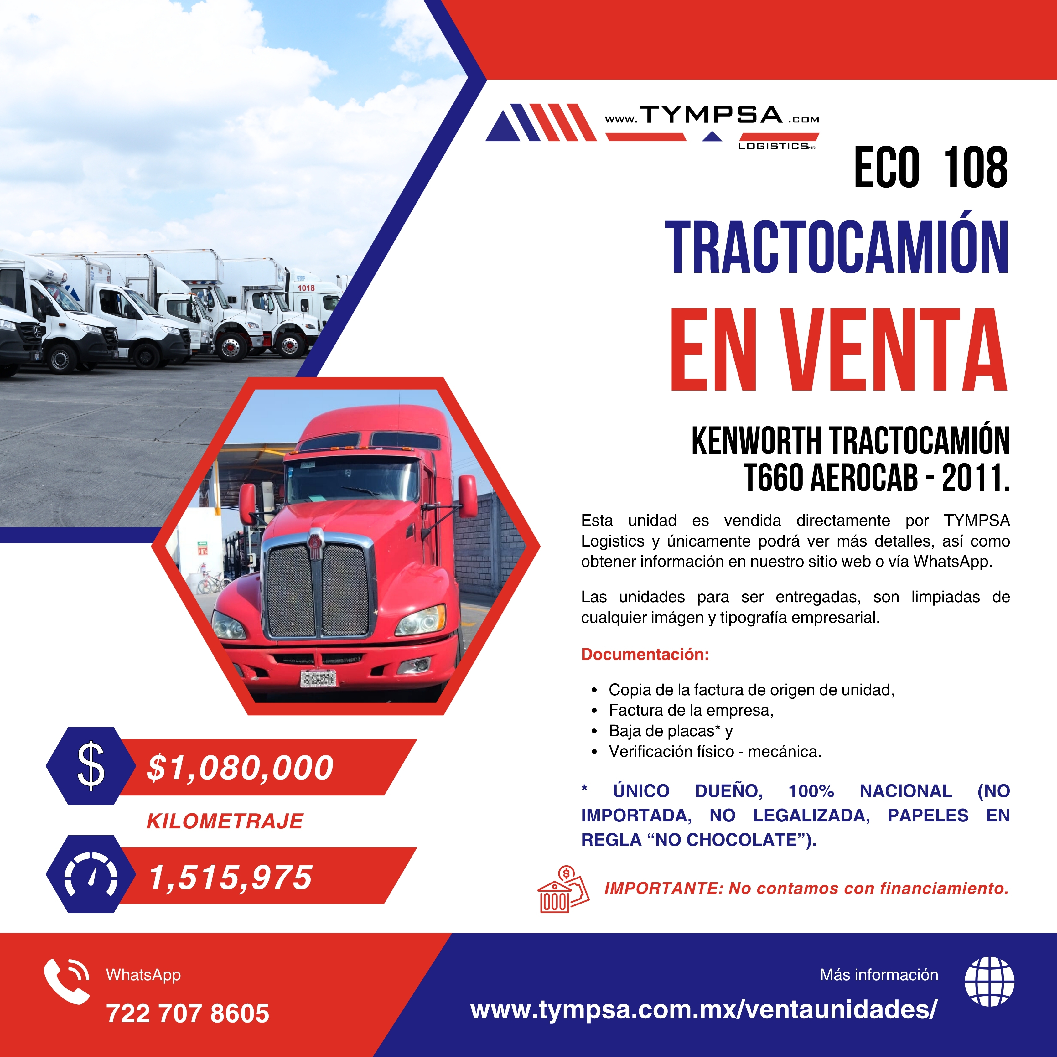 ECO 108 Kenworth T660 AEROCAB 2011