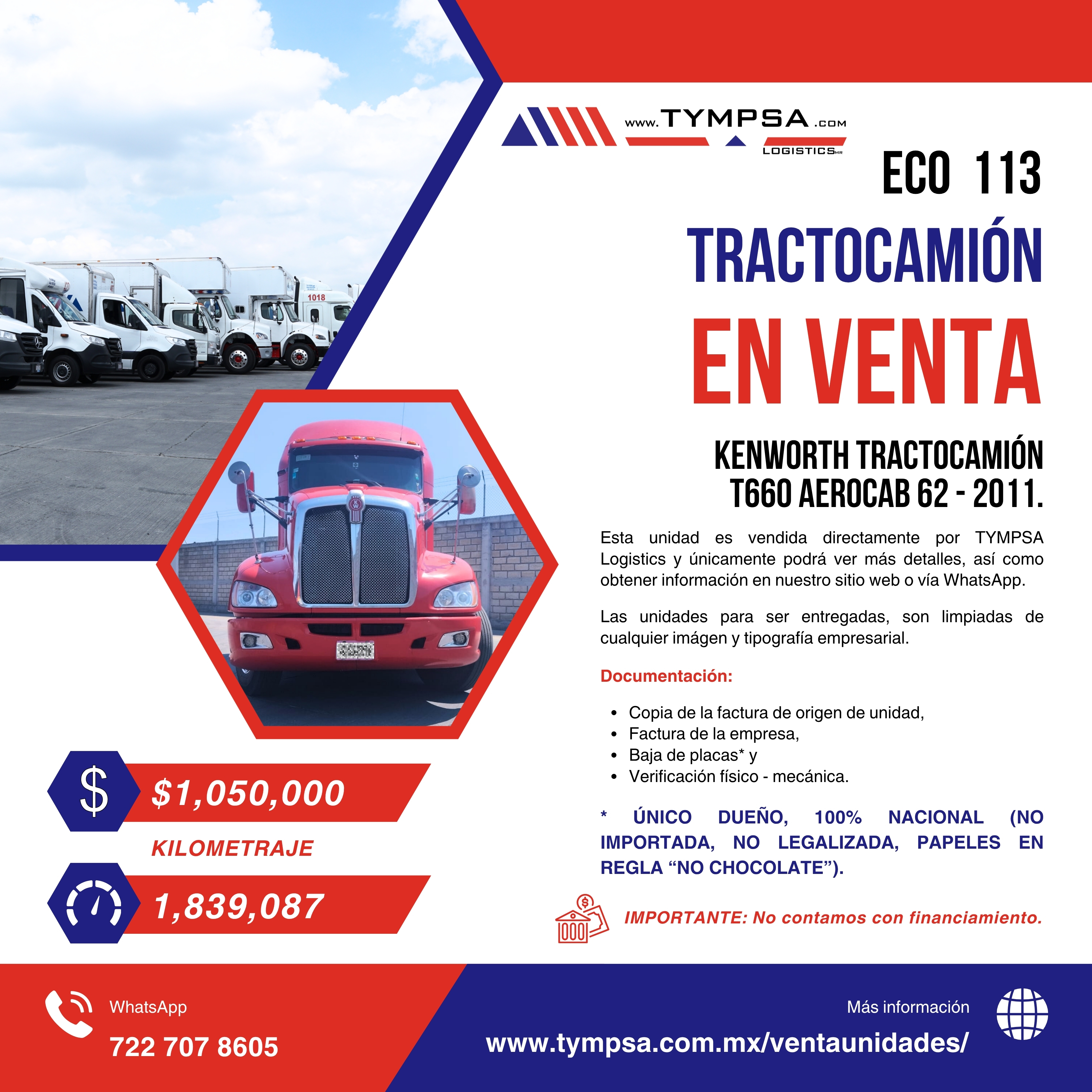 ECO 113 Kenworth T660 AEROCAB 62 2011