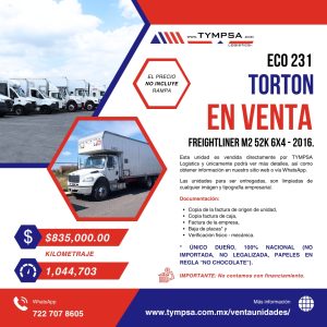 ECO 231 FREIGHTLINER M2 52K 6X4 - 2016