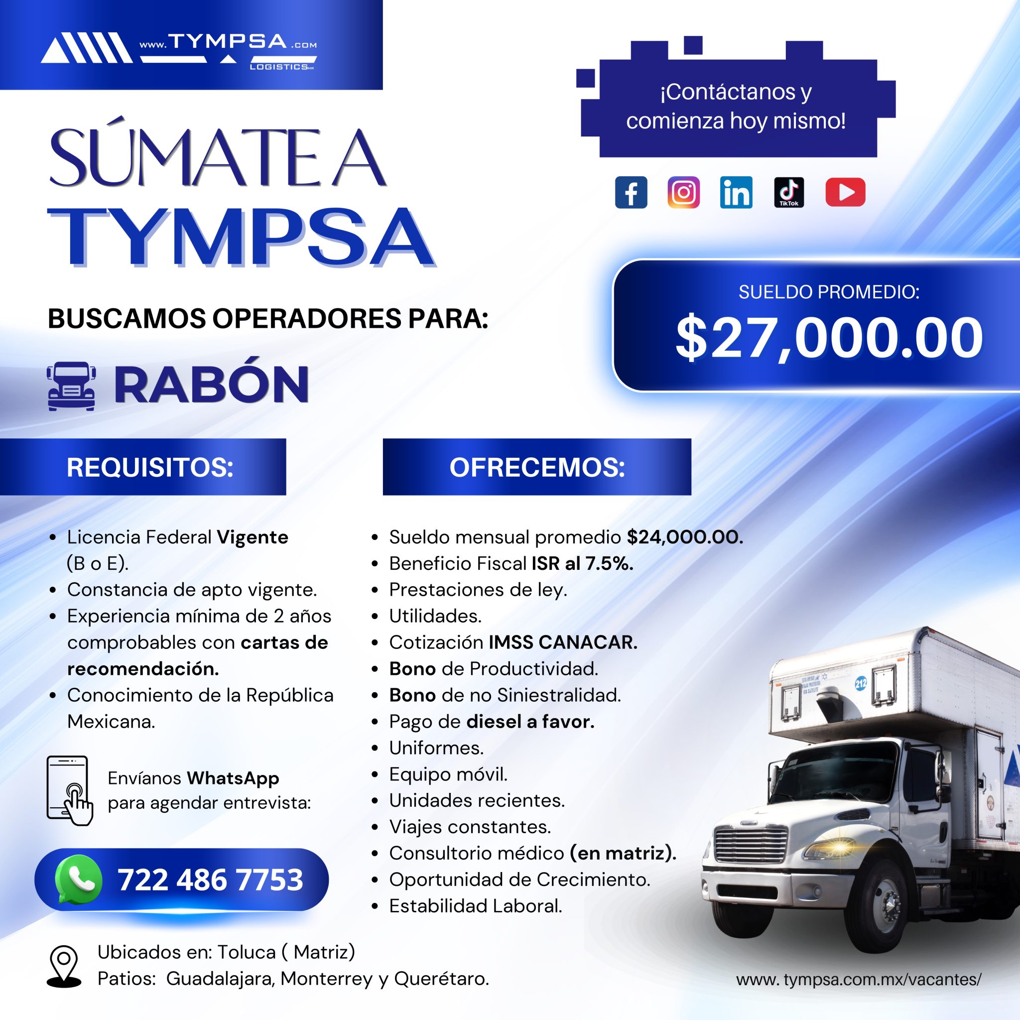 Checklist Rabon VACANTES DE OPERADORES DE RABÓN - TYMPSA Logistics