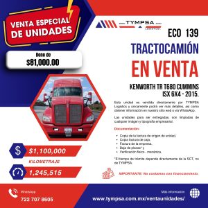 ECO 139 Kenworth TR T680 CUMMINS ISX 6X4 2015