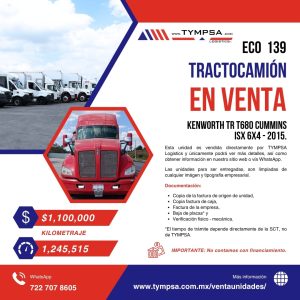 ECO 139 Kenworth TR T680 CUMMINS ISX 6X4 2015